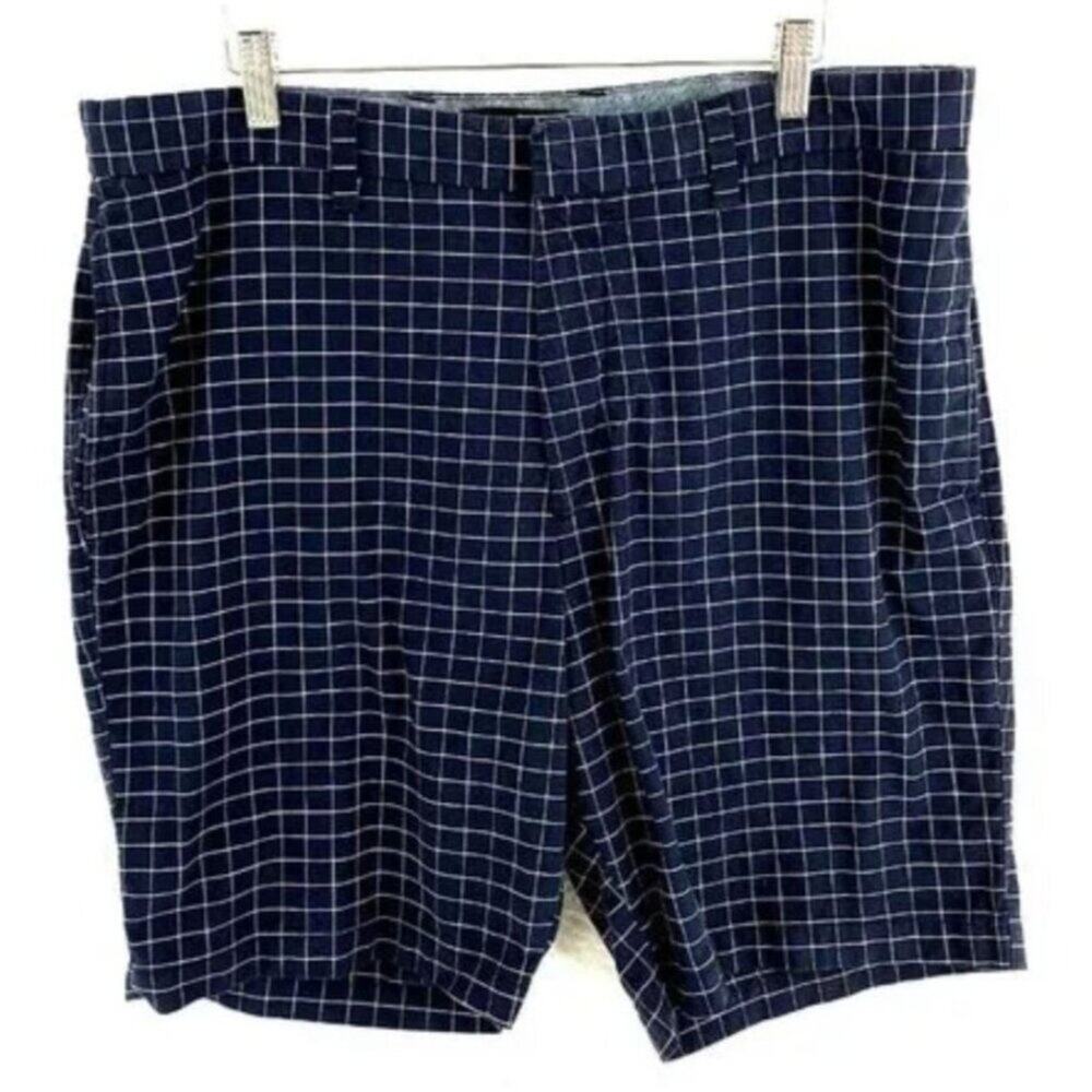 Banana Republic Aiden Club Short Blue Windowpane Shorts Size 33 Excellent very g